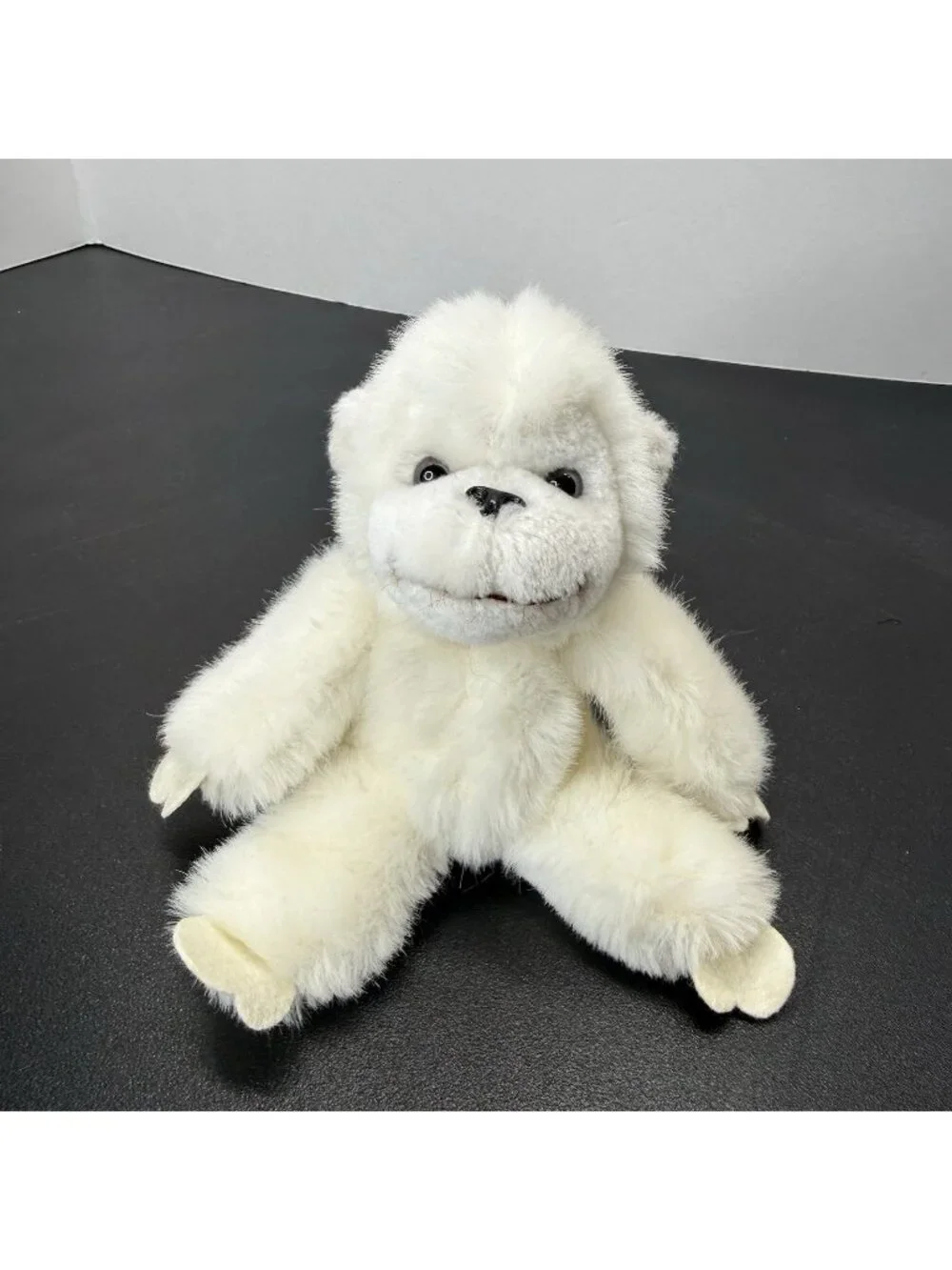 Vintage 1990s Russ Mungo White Monkey Ape Soft Plush Toy 8 Inch